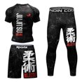 thumbnail image 1 of Chie Lundin Rash Guard ropa deportiva para hombres, camiseta MMA y pantalones cortos MMA, conjunto de 4 piezas, Jersey de boxeo brasileño Grappling Jiu Jitsu Bjj, 1 of 1