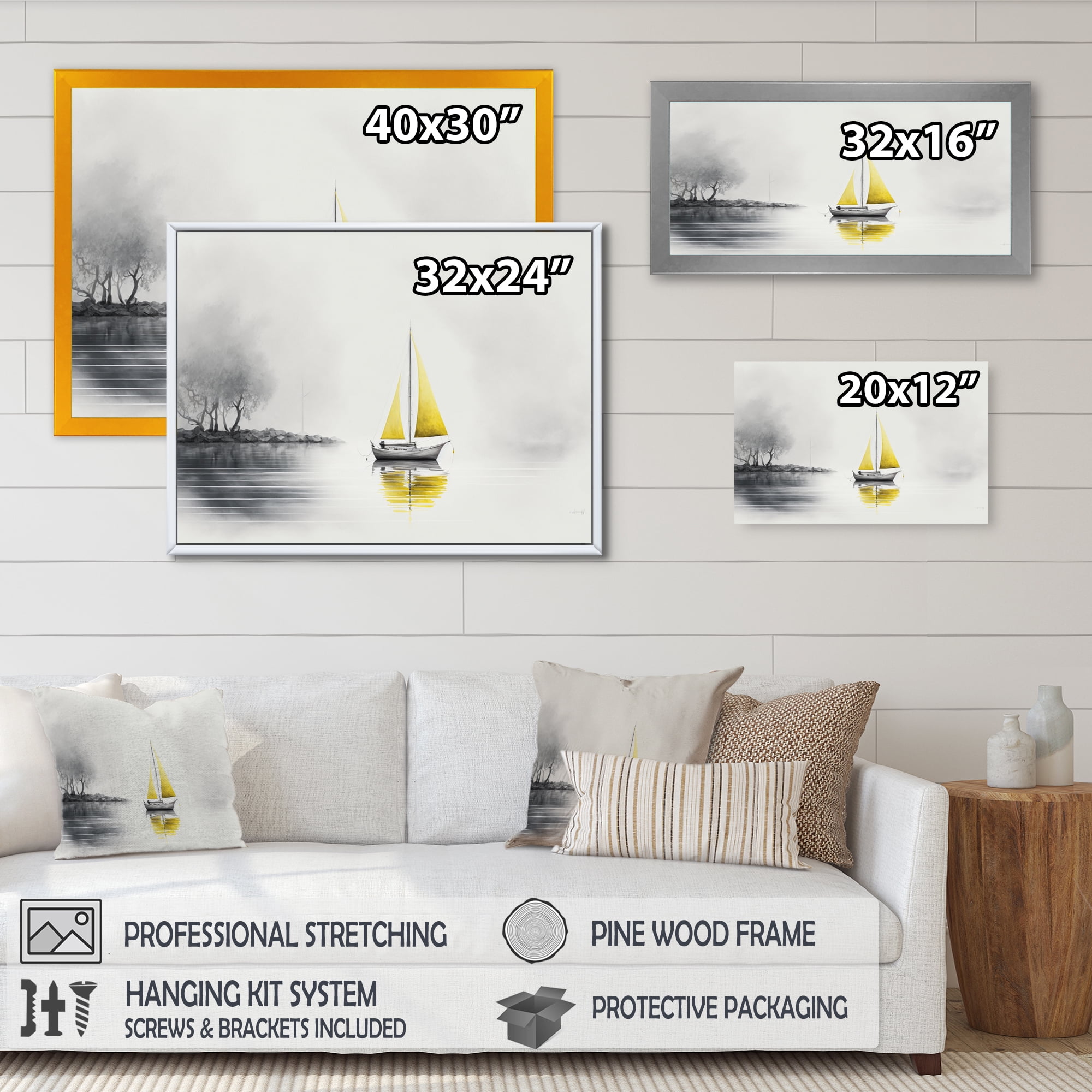 Designart Boat Anchored II Canvas Wall Art