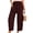 F1-Dark Brown, variant on Chiclily Women's High Waisted Palazzo Pants Casual Loose Light Khaki Wide Leg Trousers with Pockets Drawstring Flowy Pants, Size L