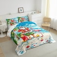 thumbnail image 4 of Manfei Cartoon Santa Claus Bedding Set for Kids, Summer Christmas Ocean Beach Twin Comforter Sets, Kawaii Flamingo Reversible Lightweight Room Decor, 2 Pieces, 4 of 9