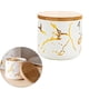 thumbnail image 4 of Azucarero de cerámica moderno con tapa de bambú, estante decorativo para condimentos, almacenamiento de alimentos Blanco S, 4 of 8