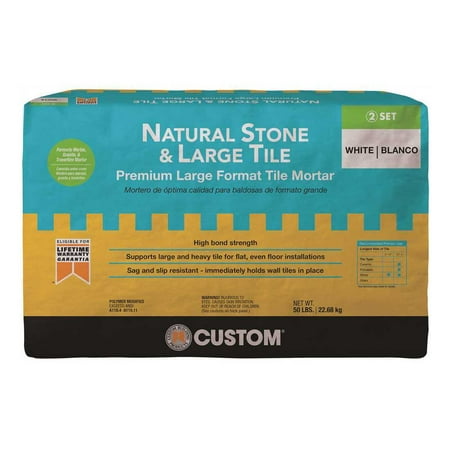CUSTOM BUILDING PRODUCTS, INC. MGMM50 Natural Stone and Large Tile 50 lb. White Premium Thinset Mortar