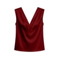 thumbnail image 3 of Posijego Silk Tank Tops for Women Dressy V Neck Blouses Tops Business Casual Office Sleeveless Satin Work Tank Shirts, 3 of 6