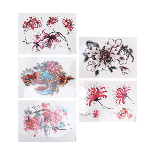 Set de tatuajes falsos, Pegatinas de tatuajes temporales impermeables fáciles de operar para mujeres grilas para brass con las piernas de la cinta cofre