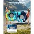 thumbnail image 4 of Inflatable Double River Tube, 2 Person 660lb Capacity, Puncture-Resistant 93" Sturdy Heavy Duty River Float, River Raft with Ergonomic Backrest, Cooler & Cup Holders for Family, 4 of 7