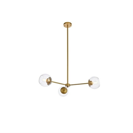 

Briggs 32 inch pendant in brass with clear shade