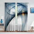 thumbnail image 2 of Abstract Wavy Lines Gradient Sheer Voile Curtains for Bedroom Living Room Kitchen r Luxury Chiffon Tulle Organza Curtains, 2 of 7