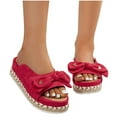 thumbnail image 4 of VerPetridure Bow Slippers for Women, Comfy Indoor House Shoes, Open Toe Slides with Arch Support for Summer, 4 of 5