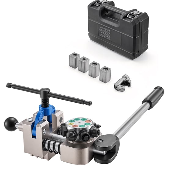 KFFKFF Professional Brake Line Flaring Tool Kit, 45-Degree Double and Bubble Flare Tool for 3/16", 1/4", 5/16", 3/8" Copper, Aluminum, and Thin Steel Tubing