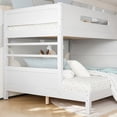 thumbnail image 6 of Harper & Bright Designs Twin XL over Full Bunk Bed with Storage and Wardrobe, Solid Wood Bunk Bed Frame with Rock Climbing Slide, Solid Wood Bed Frame with Guardrails for Boys Girls, White, 6 of 14