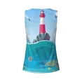 thumbnail image 5 of Xecao Lighthouse Sea Port print women's scoop neck, loose-fit workout tank tops for the gym., 5 of 9