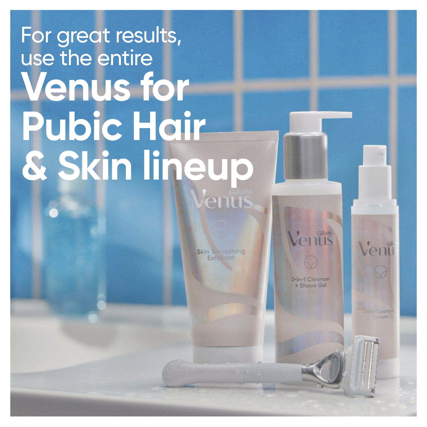 Gillette Venus for Pubic Hair and Skin, Daily Soothing Aftershave Gel Serum, 1.7 oz