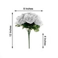 thumbnail image 2 of Balsa Circle Silver 12" Artificial Velvet Roses Flowers Arrangement Wedding Bouquet, 2 of 8