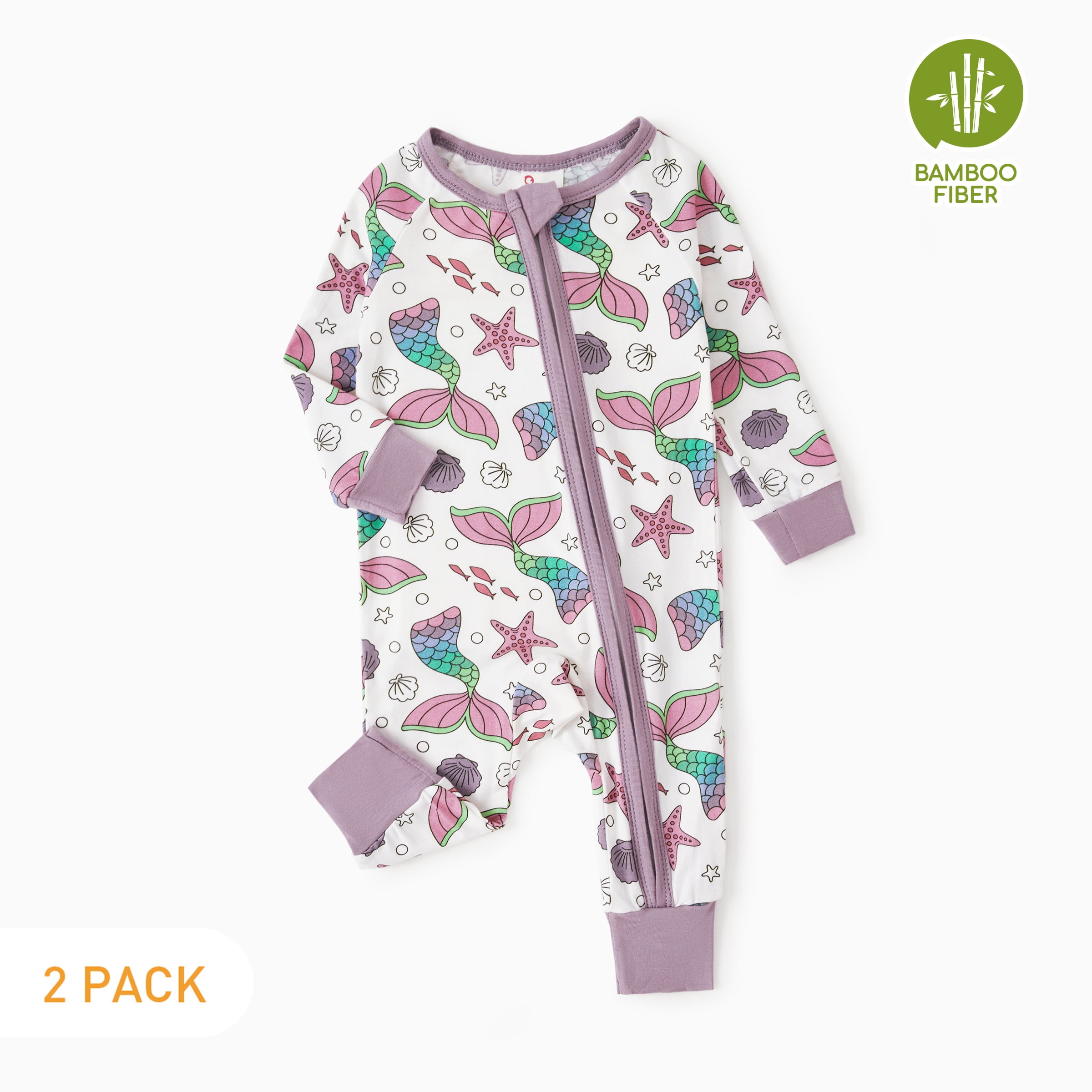 PatPat Baby Girl Clothes Bamboo Viscose Zip Pajamas Snug Fit Newborn Infant Girls Boys Baby Gifts,12-18 Months