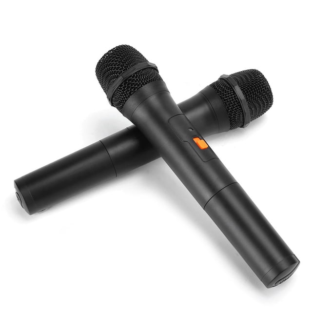 Micrófono Universal V16U 2 Piezas 2 en 1 VHF USB Universal Recibir Micrófono de Mano Negro Micrófono Inalámbrico de Amplificación para Presentaciones en Vivo Reuniones Escuelas