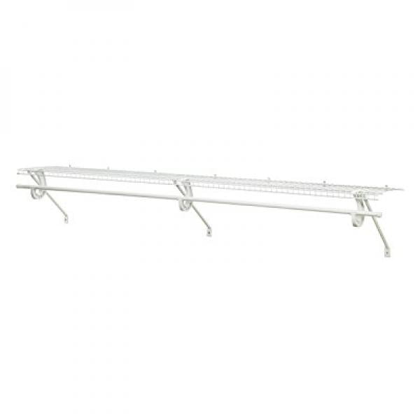 ClosetMaid 5632 Super Slide Ventilated Shelf Kit with Closet Rod, 6' x 12, White