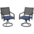 thumbnail image 1 of Outsunny Patio Swivel Chairs with Cushion, Outdoor Swivel Rocker, Blue, 1 of 10