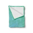 thumbnail image 2 of Teal Soft Flannel Fleece Blanket, Square Pixel Like Mosaic Pattern Simplistic Modern Contemporary Design Illustration Print, Cozy Plush for Indoor and Outdoor Use, 60" x 80", Green, by Ambesonne, 2 of 5