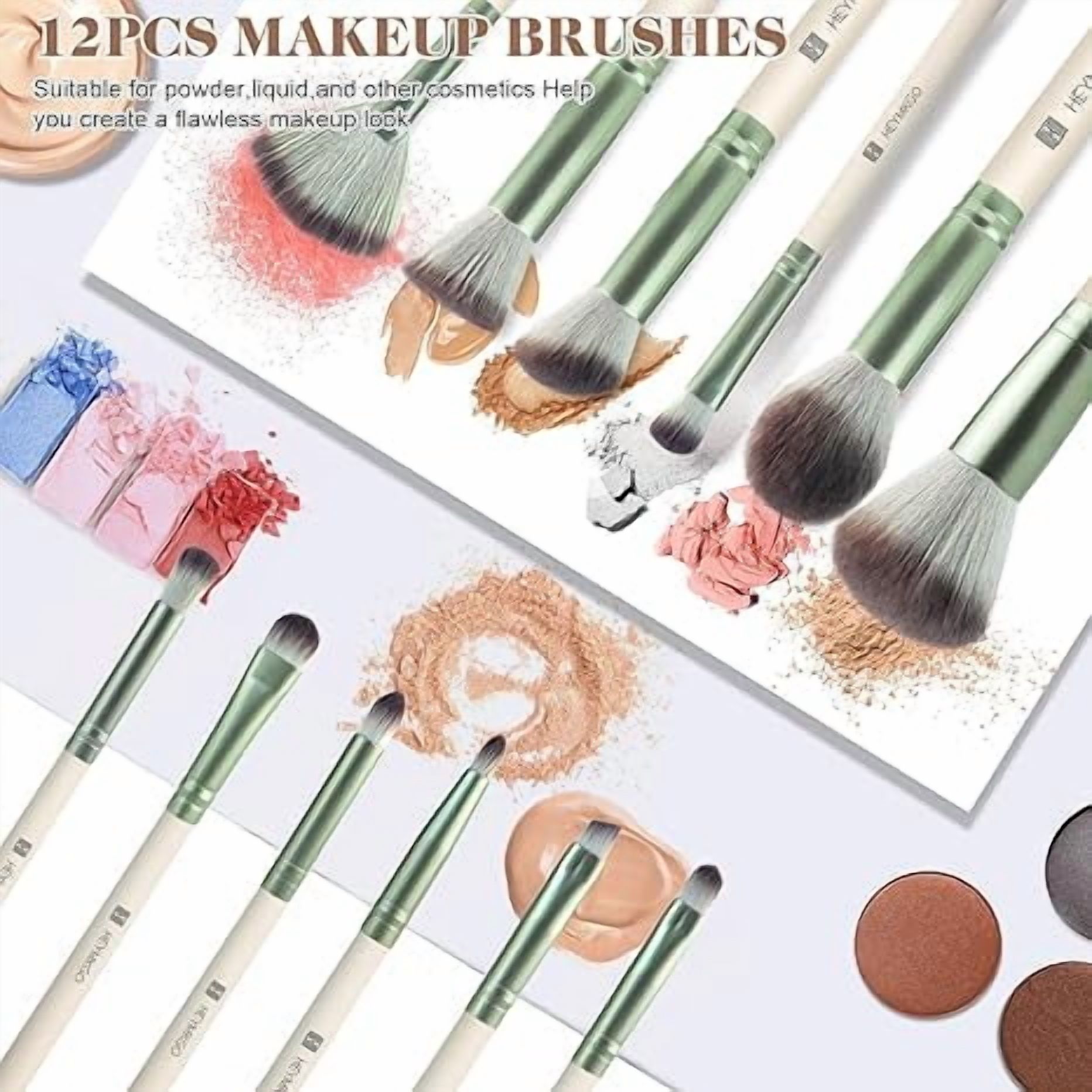 DUAIU 12-Piece Professional Makeup Brush Set with Pouch photo 6