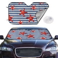 thumbnail image 2 of Uemuo Starfish Navy Blue Stripe Pattern Accordion Car Windshield Sun Shade, Foldable Reflective Sun Visor for Car, Reflector Windshield Sunshade-, 2 of 7