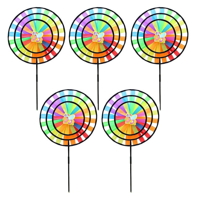 YSNOOWE 5 Pcs Moulin à Vent Extérieur Couleurs Vives Ornement Suspendu
