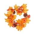 thumbnail image 2 of Bcylexb Fall Harvest Wreaths, 11.8" Maple Leaf Door Wreaths Artificial Autumn Wreath for Front Door Thanksgiving Wall Home Decor, 2 of 6