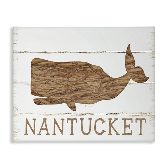 Stupell Industries Cottage Nantucket Whale Canvas Art, 40 x 30, by Jennifer Pugh