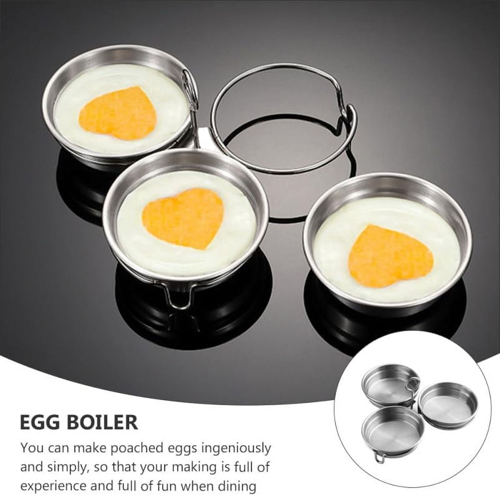 CATPAN Non-Stick Egg Poacher - Stainless Steel Insert with Pastry Brush for Perfect Poached Eggs