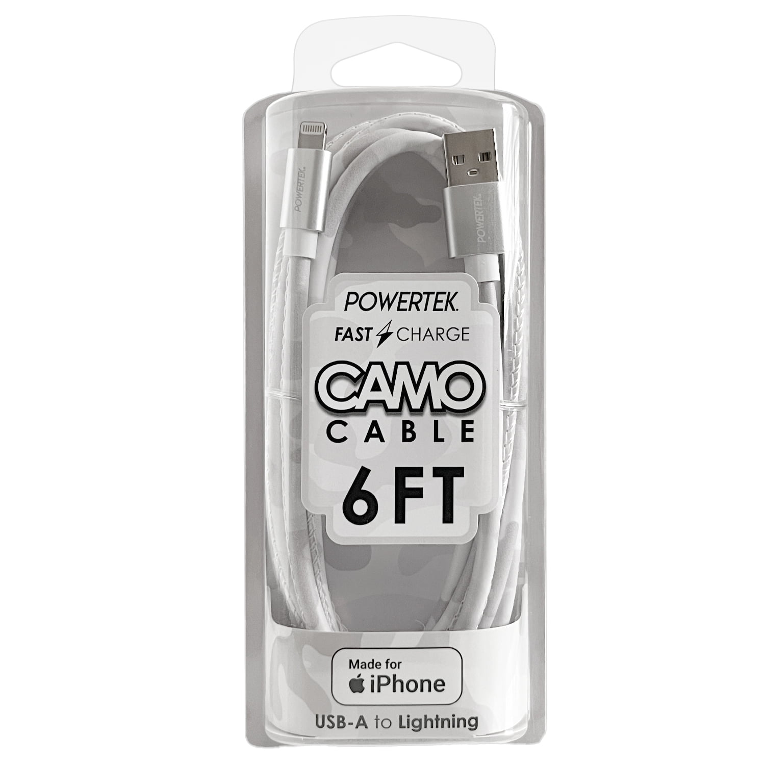 Liquipel Powertek USB-A to Lightning Cable, White