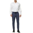 thumbnail image 2 of INSPIRE CHIC Men's Striped Slim Fit Contrast Color Drawstring Dress Pants 38 Navy, 2 of 7