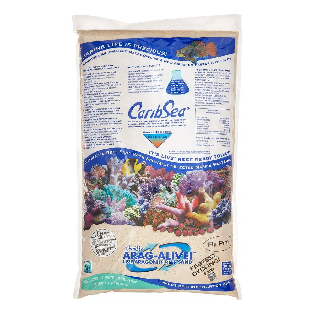 Carib Sea AragAlive! Special Grade Reef Sand Aquarium Substrate, 20 Lb