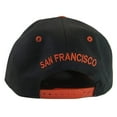 thumbnail image 3 of San Francisco Men's Striped Cotton Patch Style Adjustable Snapback Baseball Cap (Black/Red), 3 of 3