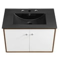 thumbnail image 6 of Modway Transmit 30" Wall-Mount Bathroom Vanity in Walnut Black, 6 of 10