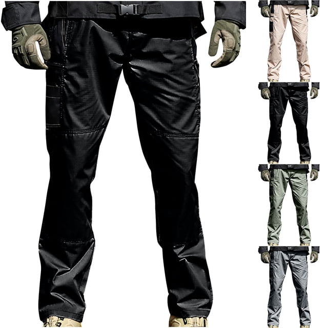 Styesk Pantalon pour Hommes Pantalon pour Hommes Poche Eau Ripstop Pantalon de Randonnée Léger Cargo Pêche Pantalon Militaire