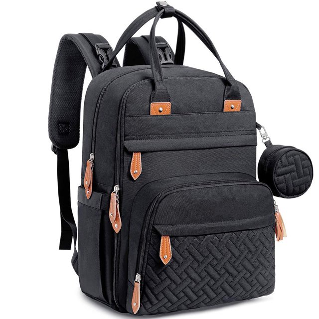 Bolsa de pañales para bebé/mochila, mochila informal para pañales (negro) TUNC Sencillez