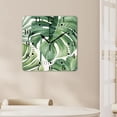 thumbnail image 4 of 10 Inch Wall Clock Battery Operated Square Clock for Office, Kitchen, Outdoor, Living Room,Exotic Leaf Rainforest Palm Tree Image, 4 of 4