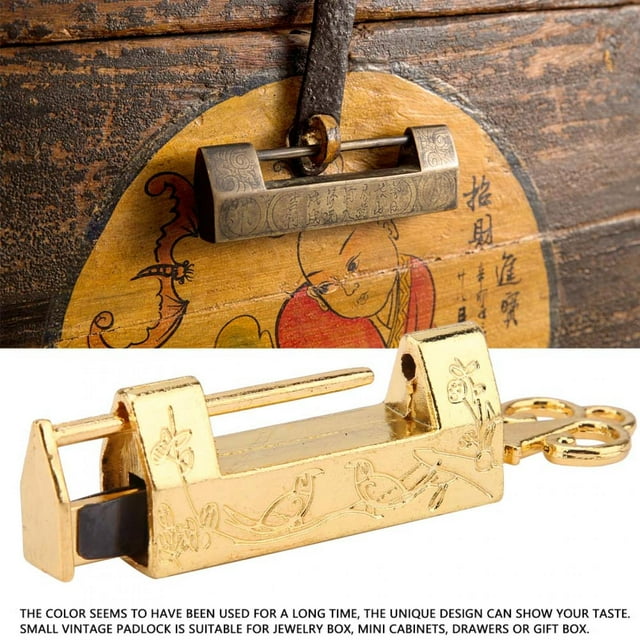 KEYREN Small Lock Key,Mini Chinese Style Traditional Magpie Flowers For Vintage Furniture