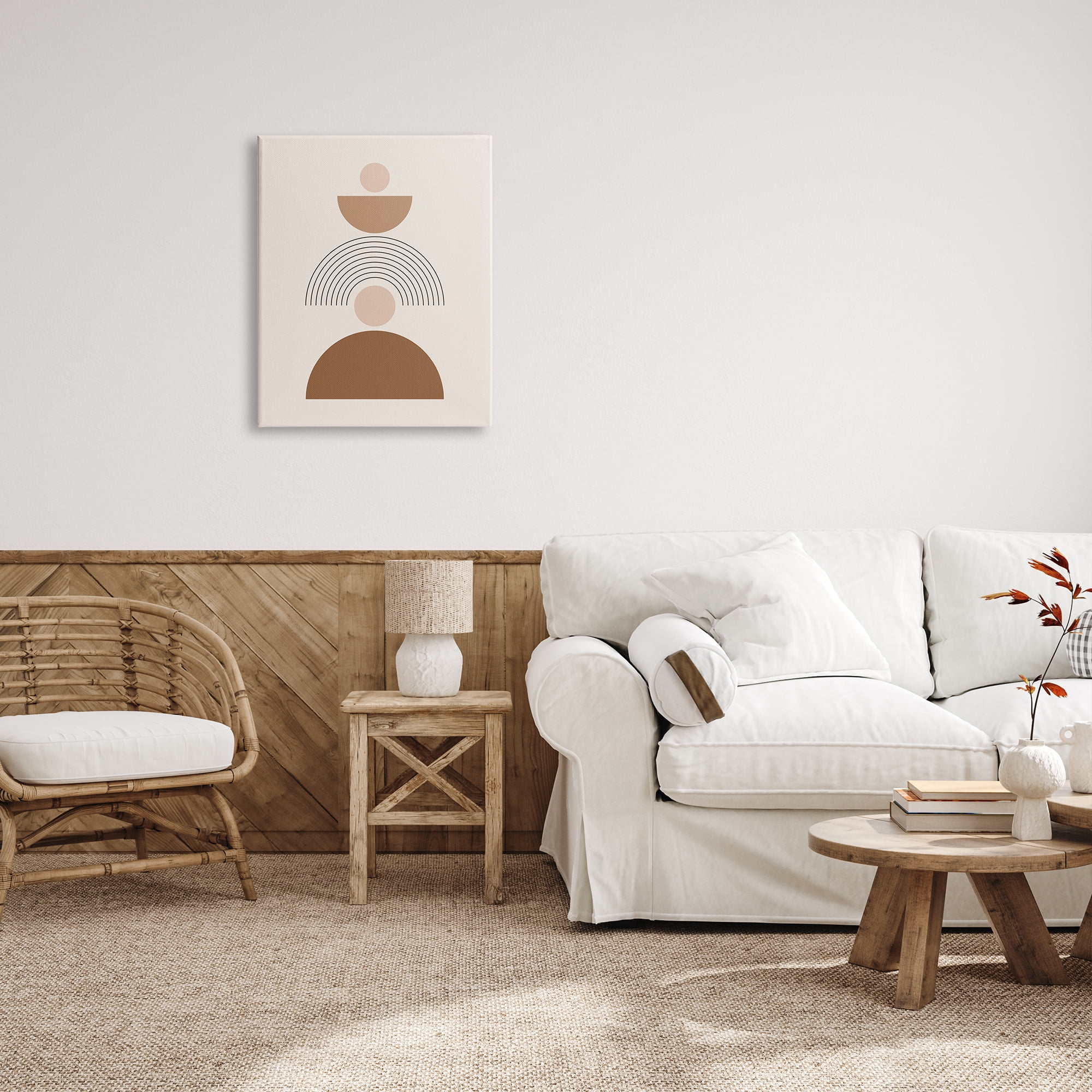 Stupell Industries Stacked Boho Shapes Abstract Painting Gallery Wrapped Canvas Print Wall Art, 24 x 30