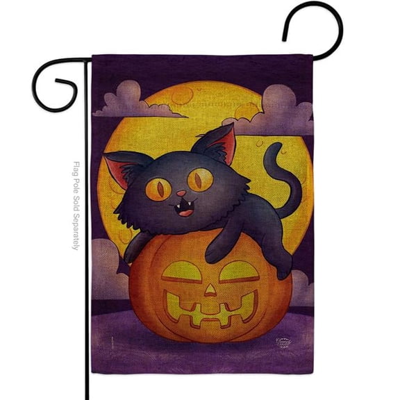 Ornament Collection G190170-DB Halloween Kitty Falltime 13 x 18.5. in. Double-Sided Decorative Vertical House Garden Flag for Decoration Banner Yard Gift