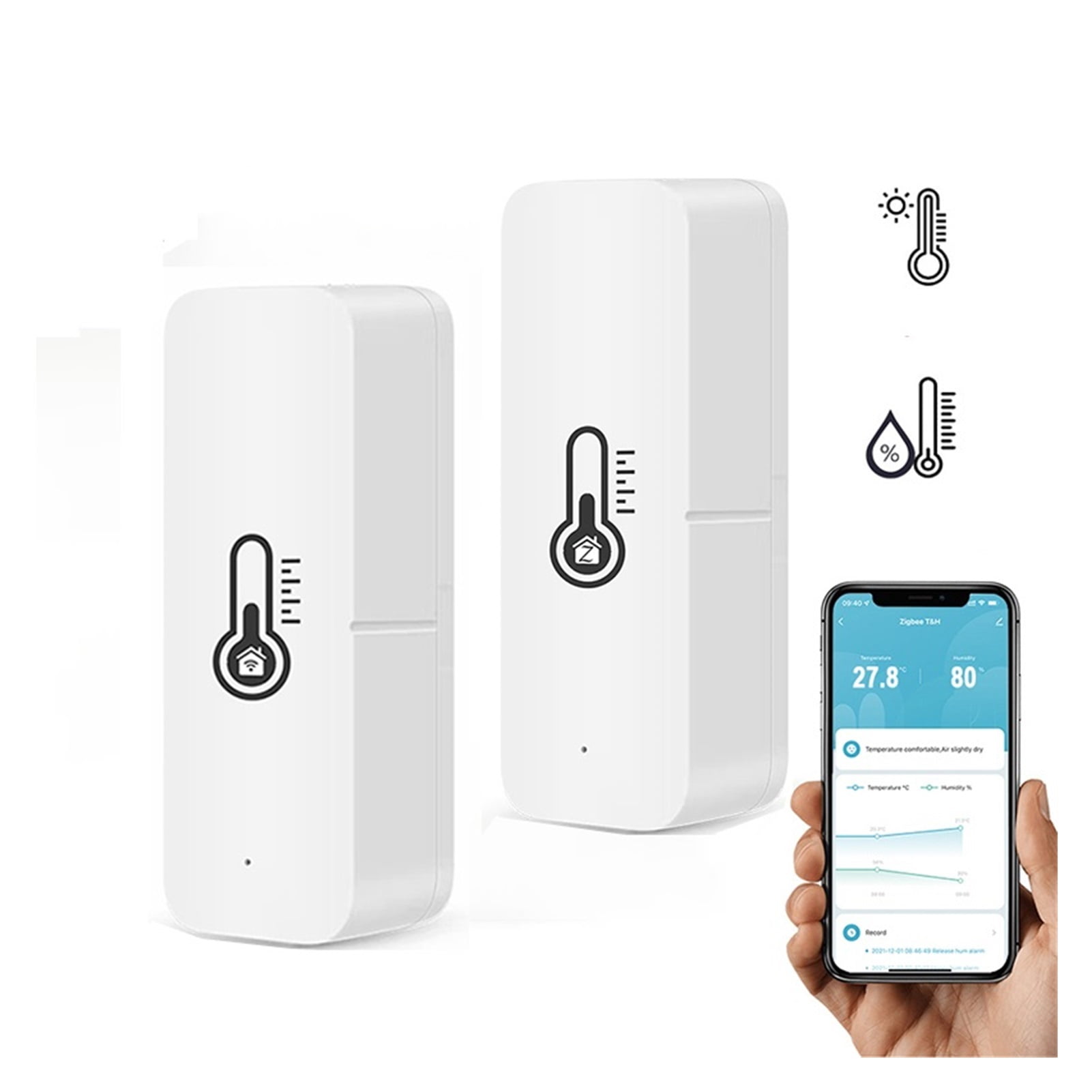 Tuya Smart Wifi Temperature And Humidity Sensor Indoor Hygrometer Controller Monitoring Works ,Easy to Install