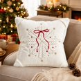thumbnail image 7 of Dalxymotic Christmas Throw Pillow Covers, Snowflake Bow Designs 17.71x17.71 Inch, Holiday Decorative Cushion Cases, Christmas Decorations Indoor Outdoor for Sofa, Couch, Bed, 7 of 7