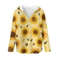 thumbnail image 5 of DISNIMO Bee Sunflower Printed Sweatshirts for Women Waffle Hoodies Long Sleeve Pullover Tops Trendy Sweatshirts for Daily Wear, 2XL, 5 of 7