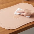 thumbnail image 4 of Unique Bargains Set of 6 Solid Placemats Leather Placemats for Kitchen Dining Pink, 4 of 7