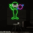 thumbnail image 4 of Glowneon Alien With Planet Neon Sign, Cute Alien Led Sign, Kid Gifts, 4 of 5