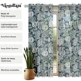 thumbnail image 5 of Vargottam Blue Fruits Print Sheer Georgette Curtains for French Doors & Balcony - 2 Panels, 96" Long, Light Filtering, Grommet Top Printed Drapes for Living Room or Lounge, 5 of 9