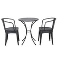 thumbnail image 2 of Midnight 3 Piece Outdoor Iron Bistro Set, Black Sand, 2 of 9