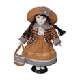 thumbnail image 4 of Figura de muñeca de porcelana con soporte, bellamente elaborada, regalo para niñas y mujeres. Marrón, 4 of 9