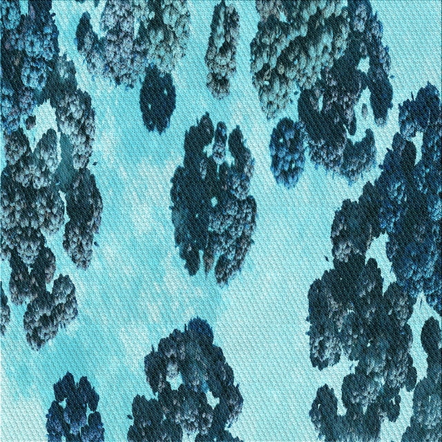 Ahgly Company Machine Washable Indoor Square Transitional Blue Jay Blue Area Rugs, 7' Square