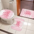 thumbnail image 4 of Eucalyptus Pink Bath Mat 3 Piece Bathroom Rug Set, Stripes Bottle Flower Cactus Plant Non Slip Bath Rug Contour Mat and Toilet Lid Cover, Absorbent Shower Mats Soft Bath Rugs and Mats Sets, 4 of 8