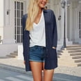 thumbnail image 4 of idosla Open Front Cardigan for Women 2025 Summer Long Sleeve Button Down Knit Sweaters Loose Fit Outwear with Pockets (Navy, M), 4 of 9
